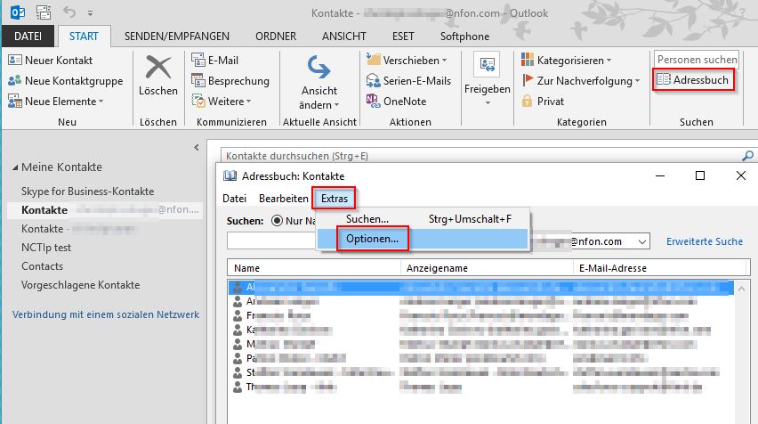 NCTI Standard Für Windows: Outlook Adressbuch Konfigurieren – NFON AG